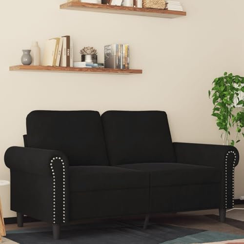 Snsowed 2-Sitzer-Sofa Schwarz 120 cm Samt, Loungesofa, Sofas & Couches, Relaxsofa, Couch für Wohnzimmer - 359524