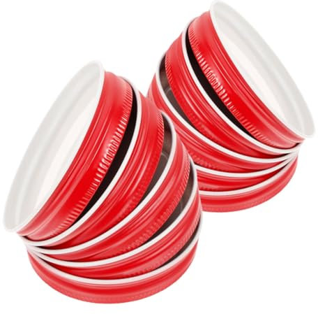 SMASOLO 10pcs Canning Jar Lids Airtight Sealing Covers for Yogurt Jam Honey Tinplate for Wide Mouth Jars Leak Storage for Kitchen Organization