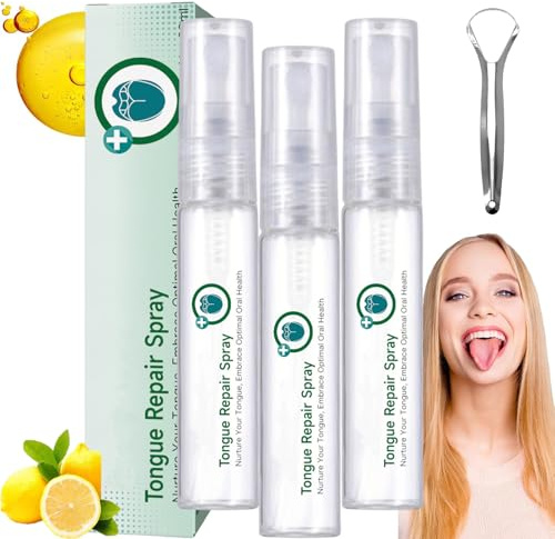 Zungenspray für Mundgesundheit, Glosshield Zungenspray, bei weißer Zunge und trockenem Mund, zweimal täglich anwenden (3 Stück)