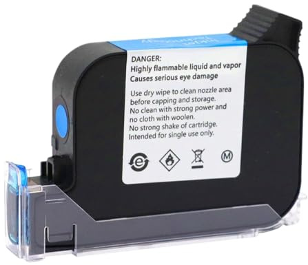 IJOSADON JS12 Kompatible Tintenpatrone Kompatibel mit Handheld Online Inkjet -Drucker 12.7mm schnelles schnelles trockenes Öko -Lösungsmittel -Adhäsion JS12(Blue)