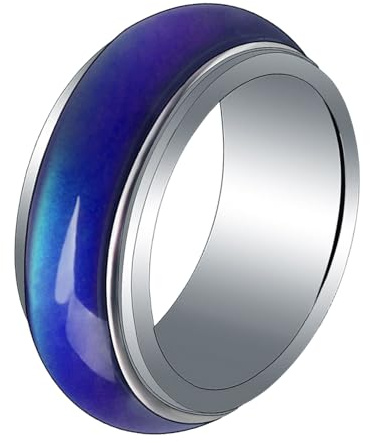 BESPORTBLE Bague D'humeur Halloween et Anniversaires en Cuivre 8mm pour Hommes et Femmes Changement de Couleur Confortable à Porter Design Créatif