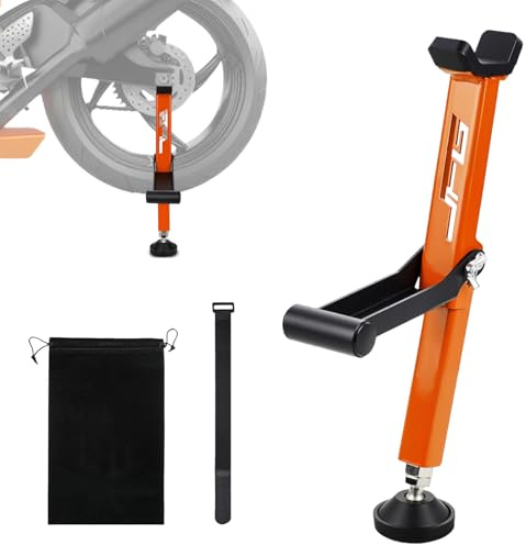 Caballete moto rueda trasera plegable universal Dirt Street Bike Naranja | Soporte elevador para rueda trasera, mango plegable, uso universal en Dirt Bike, Pit Bike, Street Bike y uso on/off road