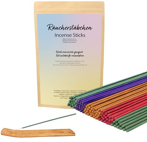 FloraVigo 155 Stück räucherstäbchen, räucherstäbchen Set Es enthält Sandelholz, Weihrauch, Lavendel, Salbei und Drachenblut und eignet Sich für Meditation, Yoga, Chakra-Übungen und Entspannung