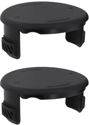 PETSTIBLE Grass Eater Lot de 2 capuchons de bobine pour coupe-bordures Hyper Tough HT19-401-003-06/07 en plastique ABS, 75 mm de diamètre x 33 mm de hauteur, noir