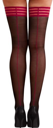 RSLOVE Hold Up Stockings for Women - Silicone Silk Thigh Highs with Back Seam