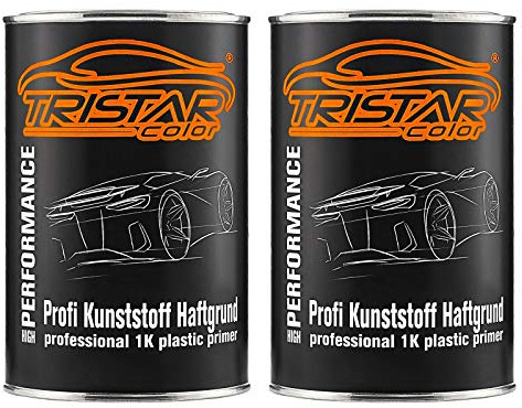 TRISTARcolor Haftgrund Primer Dose Kunststoff 2 x 1,0 Liter transparent | Haftvermittler für Kunststoff, stellt schlüssige Verbindung zu Lack her, ergiebig, einfach zu verarbeiten, Made in Germany
