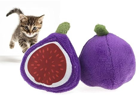 munchiecat Feigen-Katzenspielzeug, Bio-Katzenminze für Kätzchen und Katzen, Einweihungsgeschenk für Katzen, Knisterpapier und Katzenminze, 2 Stück