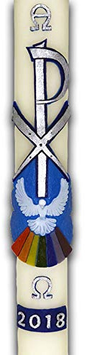 F.A.Dumont Paschal Candle with Chi-rho with Dove Wax Motif (2x 24)