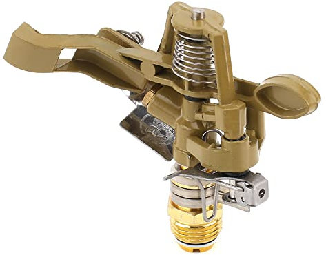 MroMax Testa per irrigatore a impatto in lega di zinco, testa resistente con ugelli, irrigatori da giardino regolabili a 360 gradi, irrigatore a impulsi per prato e giardino, 1 pezzo