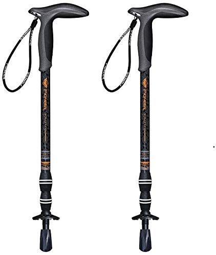 2 Stück Wandern Wanderstock, Ultra-Light Carbon Fiber Trekkingstöcke, T-Griff Wandern Trekking-Stock Polen, Teleskop Skid Climbing Sticks, Camping, Wandern, Wandern, Reisen auf Fuß