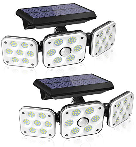 138 LED Solar Lights Outdoor, Motion Sensor Security Light with 270° Wide Angle, 3 Lighting Models, IP65 Waterproof Solar Powered Wall Light for Garage, Front Door, Yard, Wall, Garden (2 Pack)