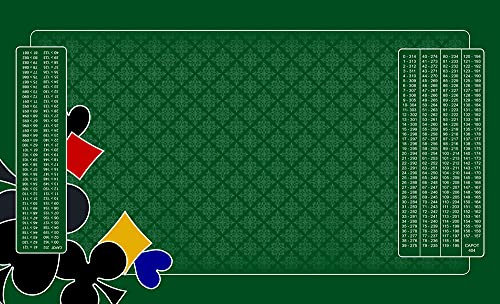 Tapis Belote Double Points - Tramé Vert - 100 x 60 cm - Fabrication Française