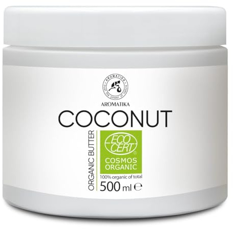 Manteca de Coco BIO 500 g - Cocos Nucifera Oil - Manteca Corporal de Coco 100% Pura - Mantequilla de Coco Orgánica - Sin Refinar - Cuidado Natural para el Cuerpo y el Cabello - Cuidado Hidratante