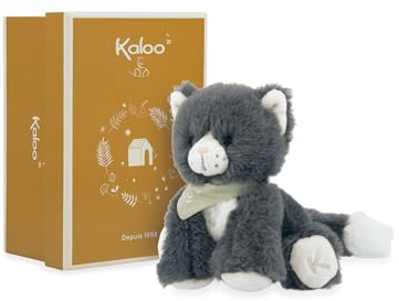 KALOO - Les Amis - Peluche Bébé Chamallow Le Chat - 13 cm - Matière Très Douce - Boîte Cadeau - Dès la Naissance, K970004
