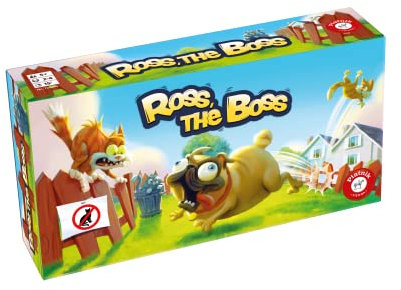Piatnik - 7253 - Ross, The Boss: EIN Mops außer Rand und Band ! Mit Ross, dem motorisierten Mops und fliegenden Katzen, Weiß