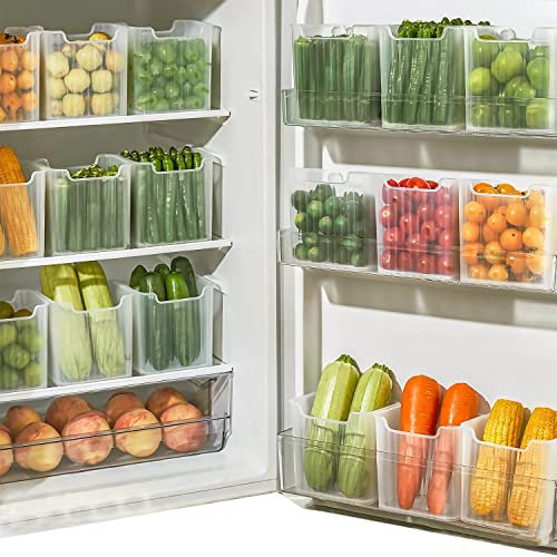 RHBHY Organizador de Nevera Organizador Frigorifico Transparente Fridge Organizer 6 Piezas Organizadores de Nevera para Refrigerador Cocina Armarios y Encimeras sin BPA (6)