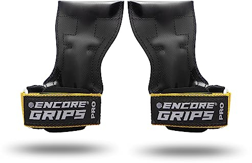 Encore Grips Zughilfen für Krafttraining & Bodybuilding – Moderne Grip Pads mit Schnell-Wickeltechnik & Handgelenkstütze – Mehr Gewicht & Halt als Klassische Lifting Straps