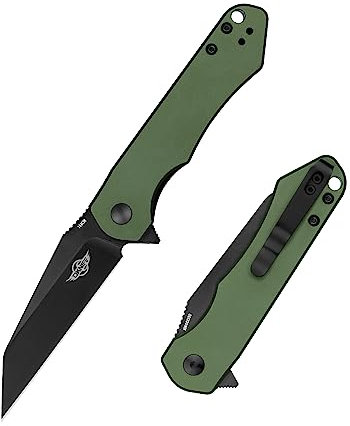 OKNIFE Freeze Couteau Pliant EDC lame en Acier Inoxydable Couteau Pliant de Poche Poignée en Aluminium EDC Longueur de la lame 8,28 CM pour Camping, Pique-Nique, Chasse (vert)