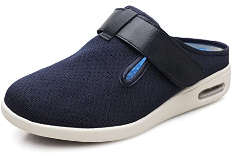 ASRJ Chaussures pour diabétiques Chaussures de Largeur Large pour Homme Pantoufles d'arthrite, Chaussures médicales réglables Largeurs Extra Larges Chaussures diabétiques légères et Respirantes