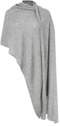 Villand Damen 100% reiner Kaschmir gestrickter Schal - Extra großer leichter Pashmina-Stola mit Geschenkbox (Grau)