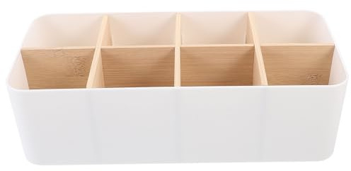 STOBAZA 6 Compartment Bamboo Storage Box 5X5X3 Inch Desktop Organizer for Kitchen Office and Home Storage Bins and Containers