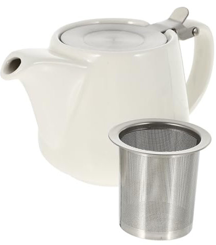 OUNONA Keramik- Milky Now milkynow Blumenteekanne tekanne ml Trinken klein Haushalts- dekorative empfindlich Tee Set Filterkessel Edelstahl Weiß