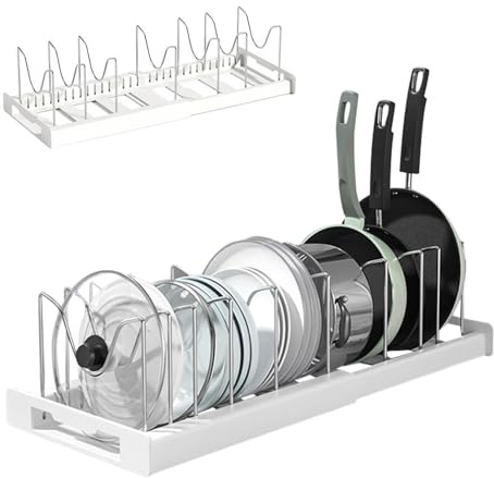 Support télescopique pour casseroles | Séparateurs réglables extensibles pour couvercles de poêles | Séparateurs de cuisine | Organiseur de casseroles et poêles pour petites maisons, appartements