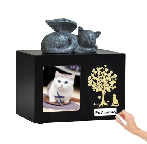 Urnes souvenir personnalisées pour chats compagnie Boîte en bois pour cendres d'animal avec photo pour vos animaux de compagnie bien-aimés