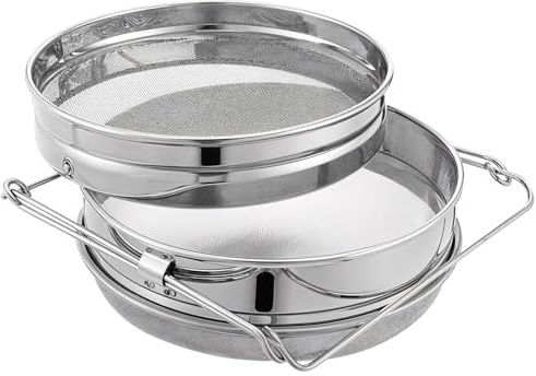 Stainless Steel Honey Strainer Double Sieve, Bee Keeping Equipment Filter for 5 Gallon Bucket Honey,Beekeeping Equipment Tools