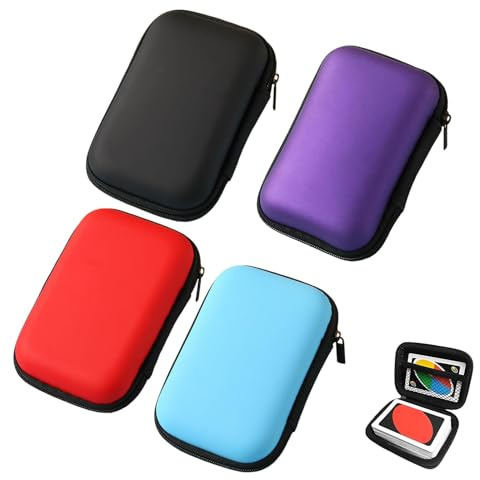 Uno 4 Stück Kartenbox Spielkartenetui Spielkartentasche für Karten Wasserdicht Kabel Erweiterbar Etui Kleine wasserdichte Kabeltasche Etui für Kartenspiel Aufbewahrung