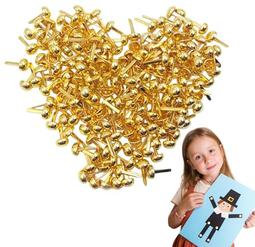 100 Stück Musterbeutelklammern, Mini Brads, Musterklammern Rundkopfklammern Scrapbooking Brads Foldback klammern für Schule Büro Papier Briefklammern Basteln Handwerk DIY