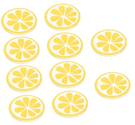 SHINEOFI 3 Set Accessori Materiali Fai Da Te Decorazioni Di Limonata Candito Pendente Modello Di Di Simulazione Bere Sottobicchieri Tag Lime Yellow Di Legno 10 Pezzi*3