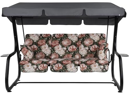 PATIO Hollywoodschaukel mit Liegefunktion 4 Sitzer 179 cm Rimini mit Auflagen Sonnendach Seitenkissen Seitentische