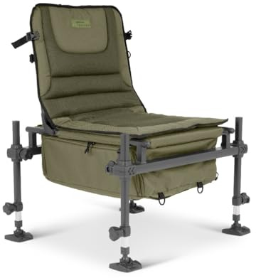 Korum Progress Ruckchair S23 Deluxe, Comfortable, Lightweight, Compact Fishing Chair Flatbed Carryall Combo, Adjustable S23 Legs, Aluminium Frame, Rear Bankstick Pocket, Code K0300051
