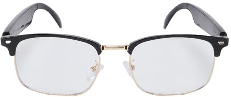 Lunettes connectées, Son HD, Aide vocale, Bluetooth 5.4, avec Micro et Haut-Parleur, Verres Anti-lumière Bleue, Casque sans Fil pour Jeux, appels, Voyages, réunions, mémos,