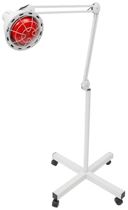 Biggittig 275W Infrarotlicht mit Sockel Edelstahl Infrarot Wärmelampe Drehbar Infrarotlampe Medizinisch Freistehend Rotlichtlampe Wärmelampe Infrarotlampe mit Bodenstativ Muskelkater Lindern Weiß