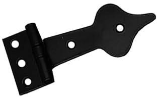 Bisagra decorativa de madera con punta de lanza en T en acabado negro epoxi - Bisagra rústica para puertas interiores externas de armarios de madera