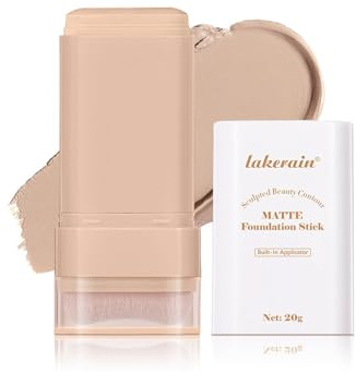 Matte Foundation Stick with Brush – Waterproof & Long-Lasting Cream Foundation, Hydrating Tinted Moisturiser, Full Coverage & Lightweight Makeup Stick for Smooth Even Skin Tone – 20g (#2 Nature)