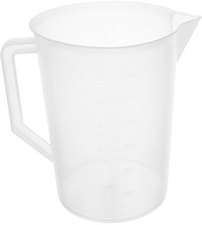 AKOOSY Tazza Graduata Per Olio Combustibile 3000 Ml Trasparente Manico e Beccuccio a V, Misurino Grande e Riutilizzabile Per Casa e Cucina, Contenitore Misura Liquidi Pratico e Resistente