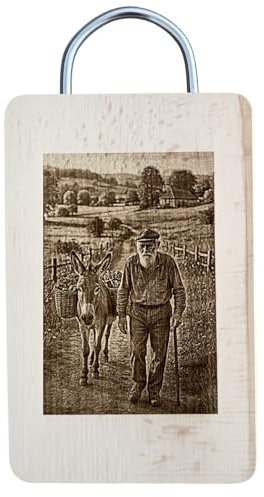Generico Tagliere Decorativo in Legno di Faggio Personalizzabile con Fotografie, Nome, Frasi o Loghi | Idea Regalo per Casa, Matrimonio, Anniversario - Incisione Personalizzata–Regalo Unico