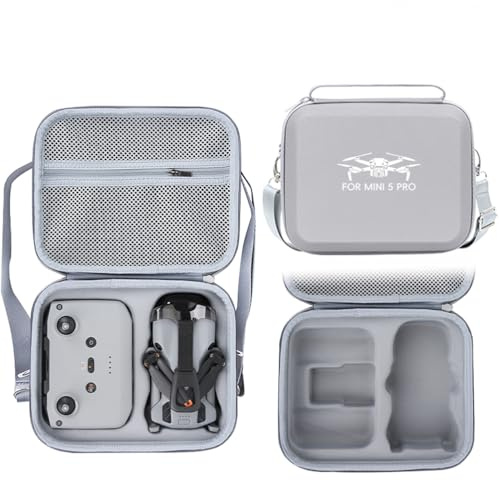 Étui de transport pour DJI Mini 5 Pro, pour contrôleur RC-N3, sac de rangement de voyage avec bandoulière Mini 5 Pro Drone Case étanche PU Housse de protection EVA Anti-pression Boîte de rangement