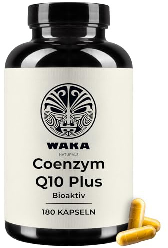 Waka Naturals Coenzym Q10 Plus bioaktiv – mit Vitamin B1 & Vitamin B2 – 180 Kapseln – hochwertiges Q10 – hochdosiert, in Deutschland produziert