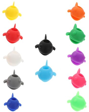 VICASKY Segnabicchieri in Silicone Ciondoli Colorati per Calici da Vino, Decorazioni Creative per Bicchieri da Festa, Set da 12 Pezzi Resistenti e Riutilizzabili per Eventi Colore Casuale