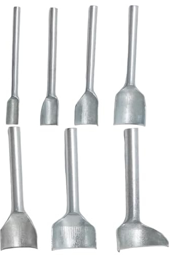 Hoypeyfiy 7 Stück Leder Stanzwerkzeug 10-40mm, Halbkreisförmiger Stempel, Geeignet für die Herstellung und Verarbeitung von Geldbörsen