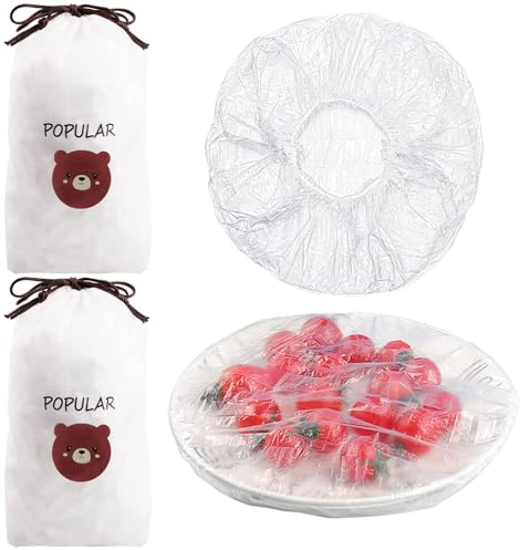 200 Pcs Fresh Keeping Bags, Cling Film Bag Plastic Food Storage Covers | Food-Grade PE, Stretch-Fit for Plates and Bowls, Helps Keep Food Fresh, Fridge Use, Reusable After Cleaning