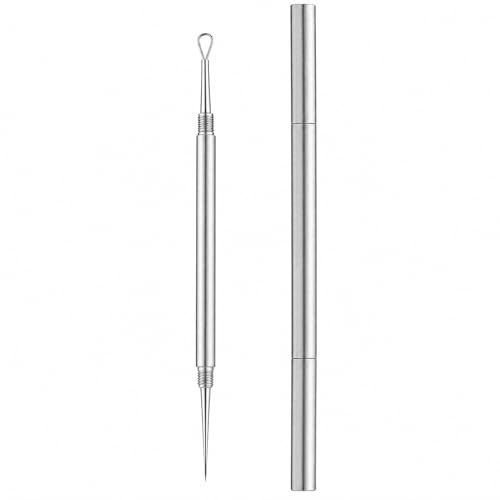 PLUSHCEWT Pimple Squeezing Tool, Blackhead Remover, Stainless Steel with Comedone Squeezer & Lancet Needle, Blackhead Remover Tool for Comedone Cleaning and Pimple Removal