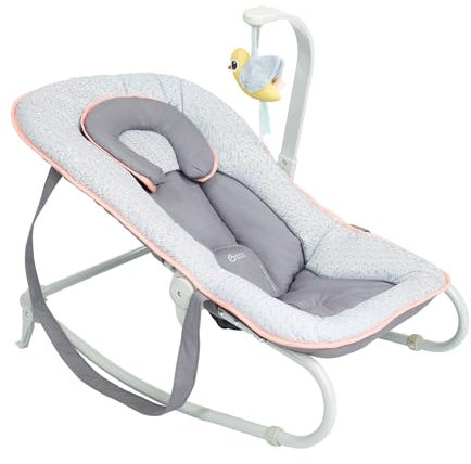 Babymoov Babywippe Graphik Peach, 5-fach verstellbare Rückenlehne, abnehmbarer Spielbogen