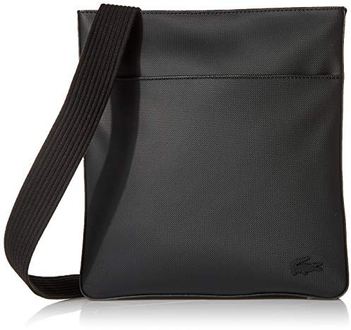 Lacoste Flache Crossover-Tasche für Herren, Schwarz, Einheitsgröße