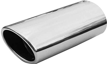 Auspuffblende Endrohr Endstuck Auspuff Blende Schalldampf Sportauspuff Universell Schalldampf Sport Tuning Optik Edelstahl Oval bis 60mm Chrom AutoHobby
