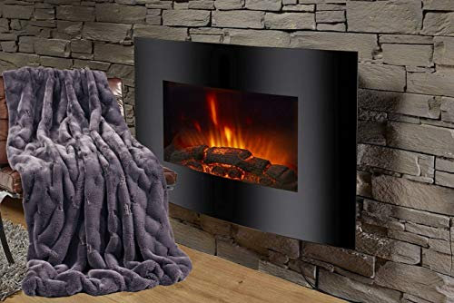 Star Home Webpelzdecke Felldecke Kuscheldecke Plaid 150x200 Rhombus anthrazit 40083